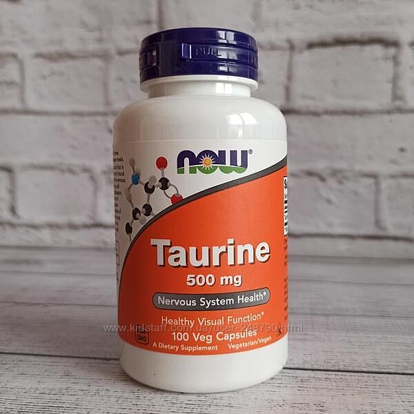 Таурин, Taurine, США, 500 мг, 100 капсул