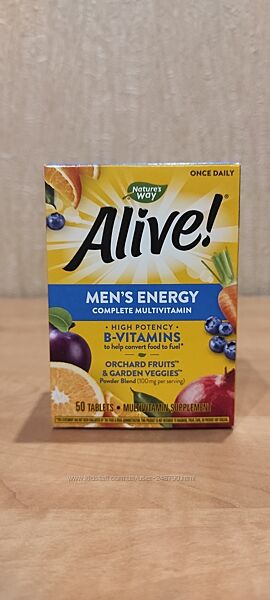 Alive США Мультивитамины для мужчин и мультиминералы, мужские витамины