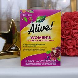 Alive США Микроэлементы и витамины для женщин, женские мультивитамины 