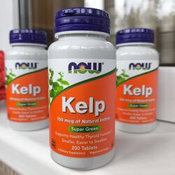 Kelp, Келп, йод, бурые водоросли, США, 150 мкг, 200 таблеток
