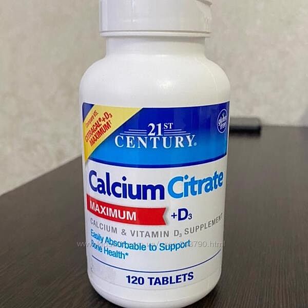 Кальций цитрат и витамин Д 3, Максимальная эффективность, США, 120 таблеток