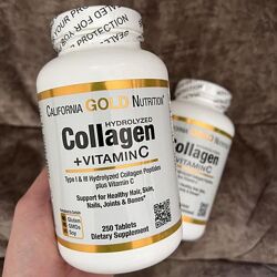 Гидролизованный коллаген с витамином C, тип 1 и 3, США, 250 таблеток
