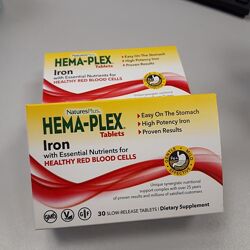 Hema Plex Железо с кофакторами, 85 мг, США, 10 и 30 таблеток