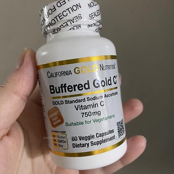 Gold C Буферизованный витамин С, 750 мг, США, аскорбат натрия, 60 капсул