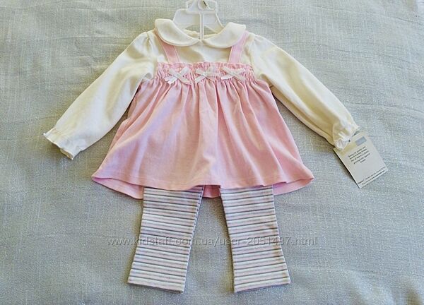 Брендовый костюмчик от 6 мес до 1,5 год. Туника лосины. Натуральный. Хлоп