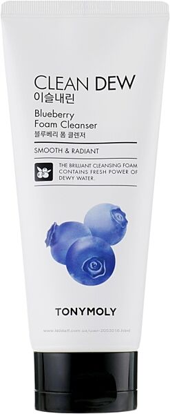 Пенка для умывания, черника Tony Moly Clean Dew Foam Cleanser Blueberry