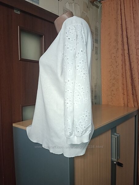 Шикарный джемпер с широкими рукавами из прошвы, размер L - 16 - 50