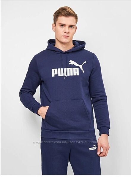 Спортивна худи Puma ESS Big Logo   розмір- L  колір- Темно-синій