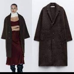 Пальто кардиган zara BRUSHED FINISH KNIT COAT  L