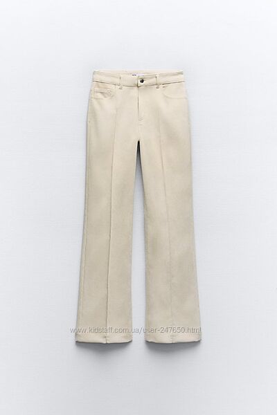 Очень крутые микровельветовые  брюки Zara STRAIGHT LEG FINE-WALED CORDUROY 