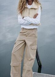 Брюки zara cargo trf розмер 42