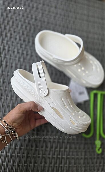 Сабо Crocs grid clog white blanc