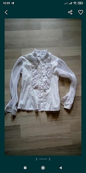 Блуза белая на рост 152