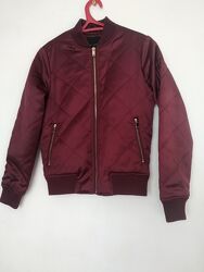 Женская деми куртка бомбер New Look, цвет бордо, размер XS-S 42-44