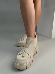 Лофери жіночі замшеві та шкіряні демі зима Артикул 8705 розпродаж