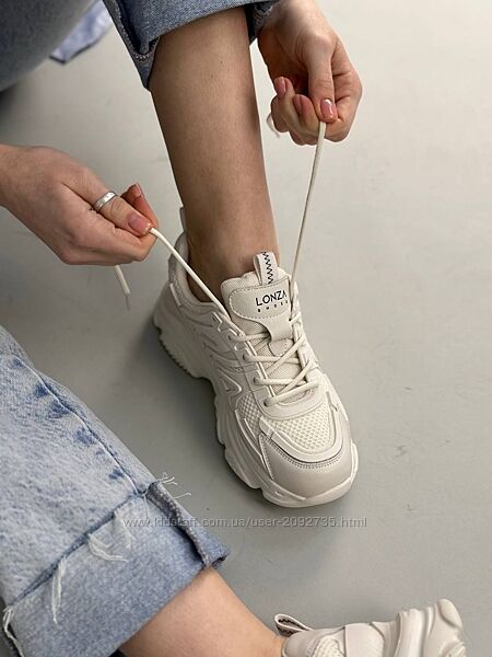 Кросівки жіночі шкіряні зі вставками сітки Артикул 5135 фабричний Китай
