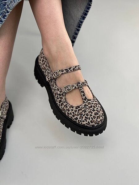 Туфлі жіночі замшеві з леопардовим принтом Артикул 4406 новинка