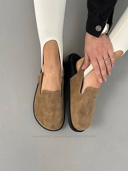 Клогі жіночі натуральна шкіра та замша Артикул 4511 новинка