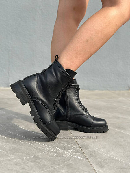 Черевики жіночі шкіряні чорні демісезонні Артикул 9915д новинка