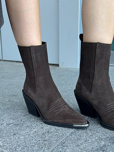 Черевики ковбойки жіночі замшеві та шкіряні Артикул 2102 новинка