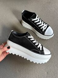 Кеди жіночі натуральна замша з білою шкіряною вставкою Артикул 7500 новинка