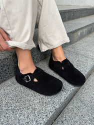 Клогі жіночі натуральна замша на хутрі зимові Артикул 9923 новинка