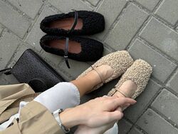 Балетки жіночі хутро тедді Артикул 9925 новинка 