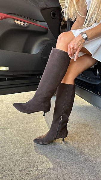 Чоботи-труби жіночі натуральна замша зимові Артикул 8913