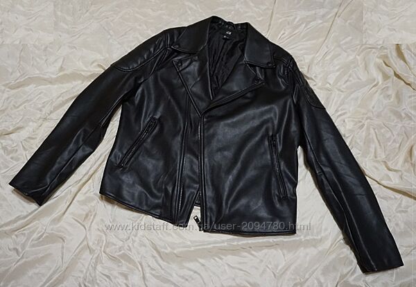 Куртка-косуха, штучна шкіра, з підкладкою. h&m чорна L