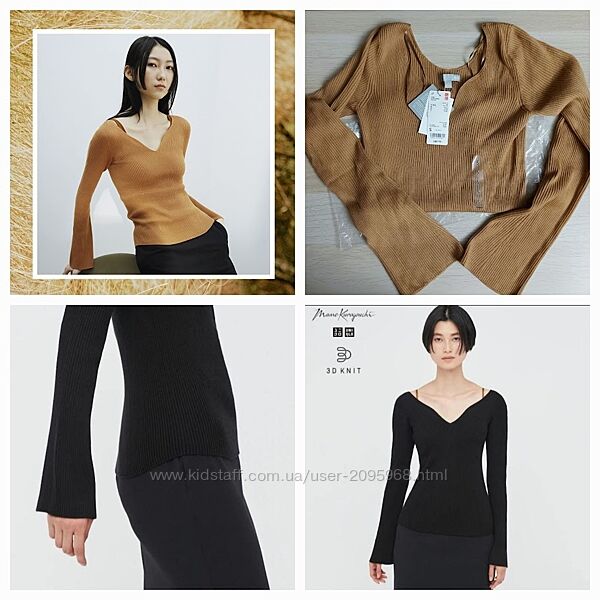 Uniqlo стильний коричневий светр джемпер колаборація з mame kurogouchi