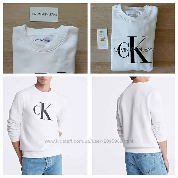 Calvin Klein Jeans Monogram Logo світшот чоловічий білий