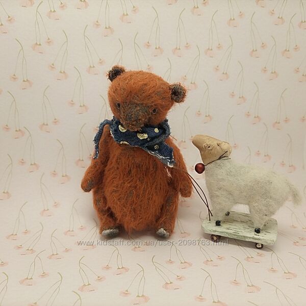 Мишка Тедди из мохера подарок мягкая игрушка ручная работа teddy bear gift
