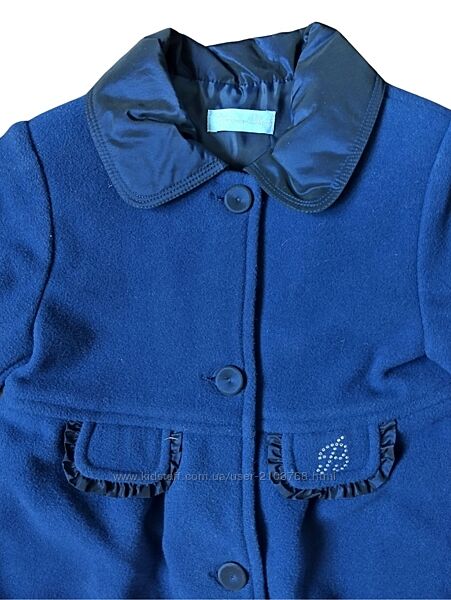 Дитяче зимове пальто для дівчинки Blumarine baby 116 см Синє