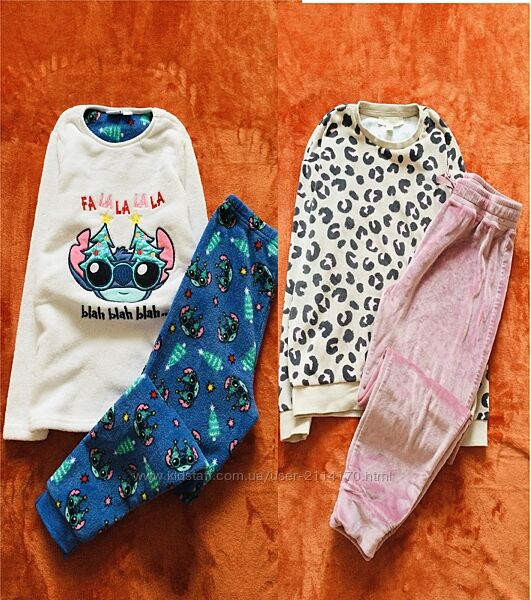 11-12 років, 146-152 зріст Next. Disney флісова піжама Стіч і анімалістични