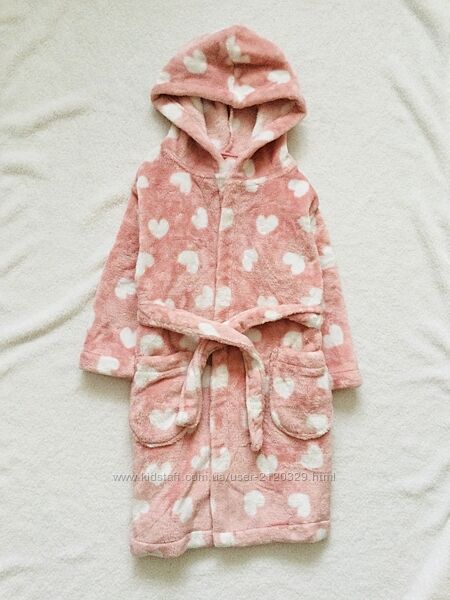 2-3 р. 92-98 зріст George пухнастий махровий халат, колір кремовий з білими