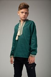 Сорочка вишиванка для хлопчика хакі