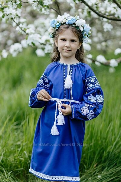 Сукня вишиванка для дівчинки синя 