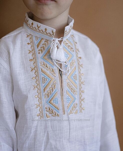 Сорочка вишиванка для хлопчика біла льон