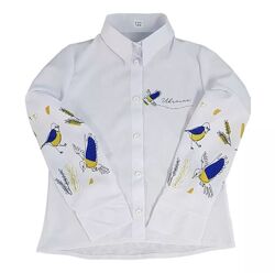 Блуза сорочка біла патріотична дитяча 