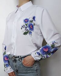Сорочка блуза вишиванка жіноча біла патріотична 