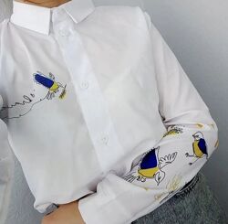 Сорочка блуза біла патріотична 