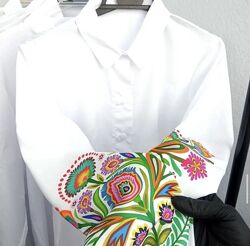 Блуза сорочка біла патріотична жіноча 