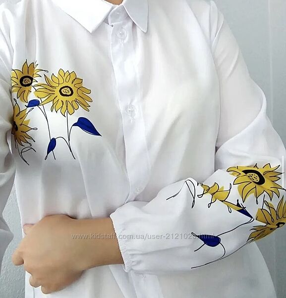 Сорочка блуза біла патріотична жіноча