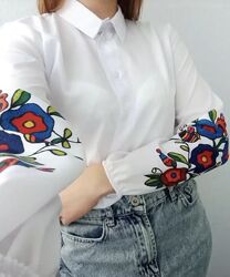  Сорочка блуза біла патріотична жіноча 