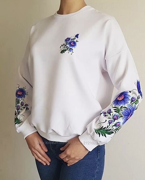 Світшот патріотичний жіночий білий