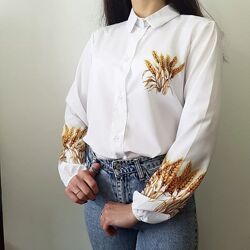 Жіноча патріотична блуза колосся, блуза жіноча пшениця, 