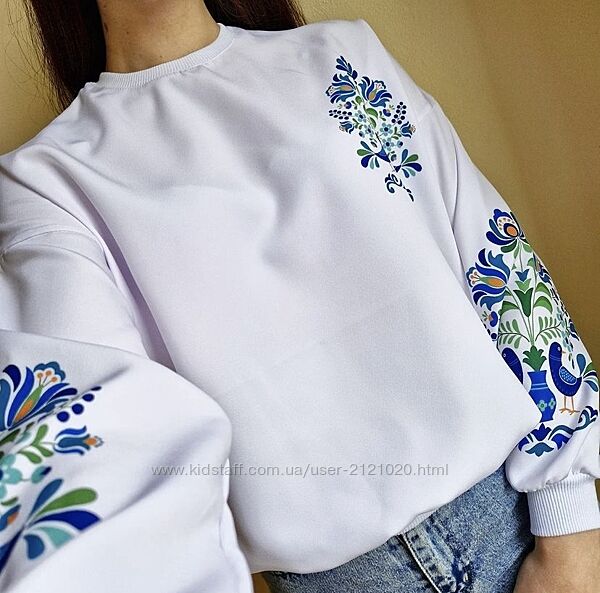 Світшот патріотичний жіночий, світшот петриківський розпис,