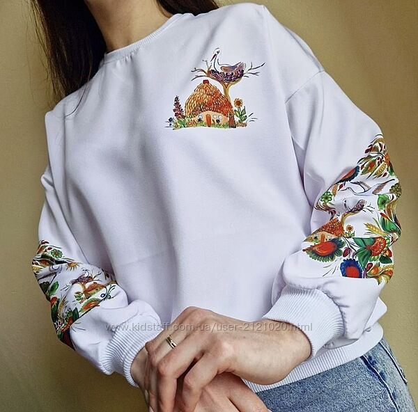 Світшот патріотичний жіночий, світшот вишиванка,