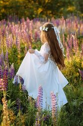 Святкова сукня вишиванка біла по білому до причастя 