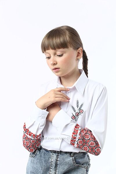 Шкільна патріотична блуза вишиванка, шкільна сорочка вишиванка, 